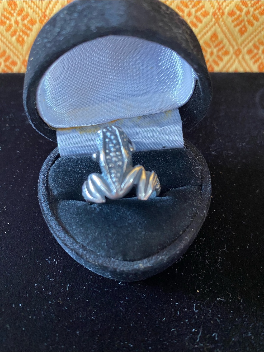 Frog Motif 925 Sterling Ring - Silver Vintage